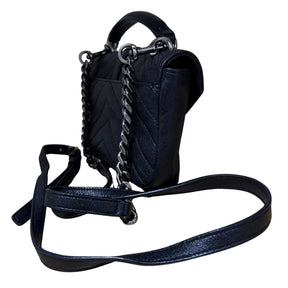 Saint Laurent Sheepskin Matelasse Chevron College Chain Wallet