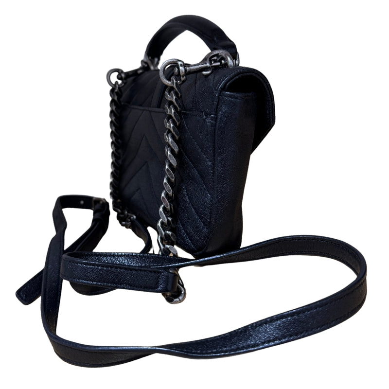 Saint Laurent Sheepskin Matelasse Chevron College Chain Wallet