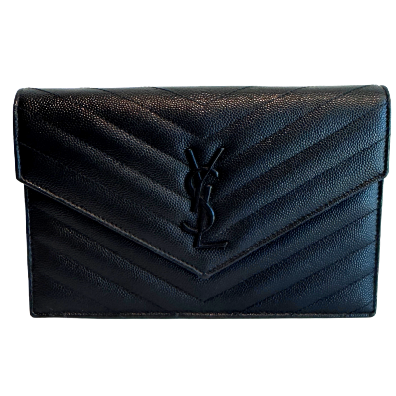 Saint Laurent Cassandre Matelasse Monogram Envelope Chain Wallet