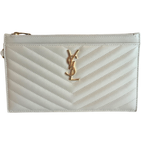 Saint Laurent Quilted Pebbled Leather Clutch
