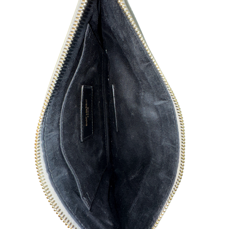 Saint Laurent Quilted Pebbled Leather Clutch