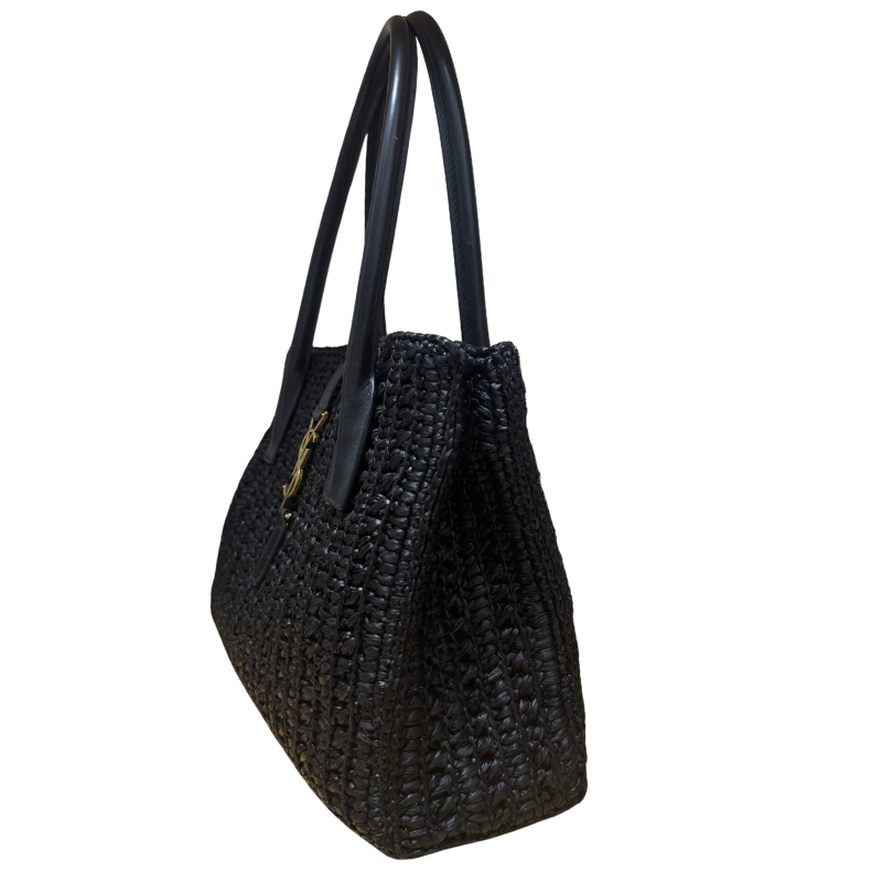 Saint Laurent Panier Raffia Rectangular Tote