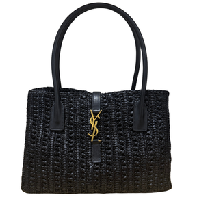 Saint Laurent Panier Raffia Rectangular Tote