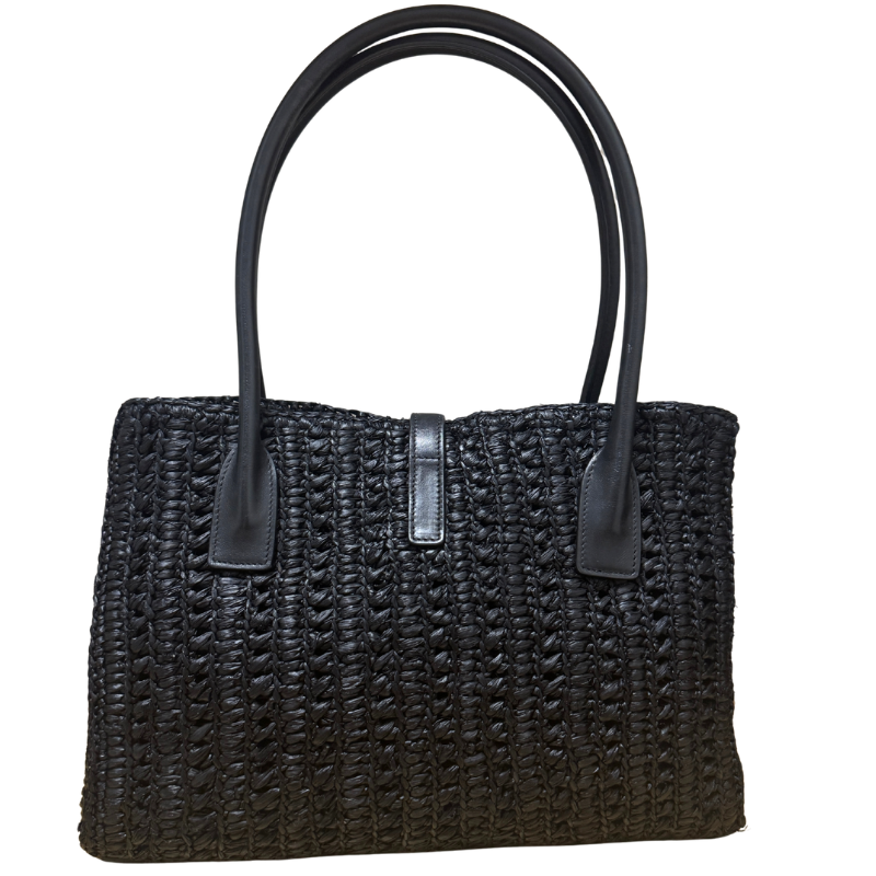 Saint Laurent Panier Raffia Rectangular Tote