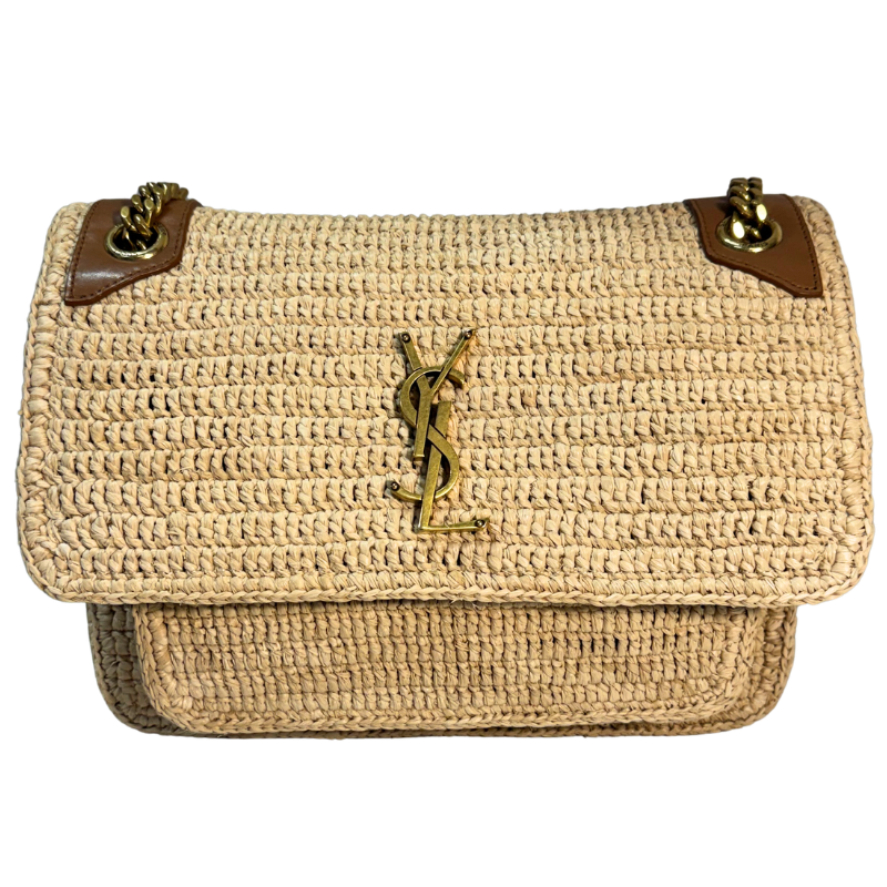 Saint Laurent Raffia Medium Niki Shoulder Bag