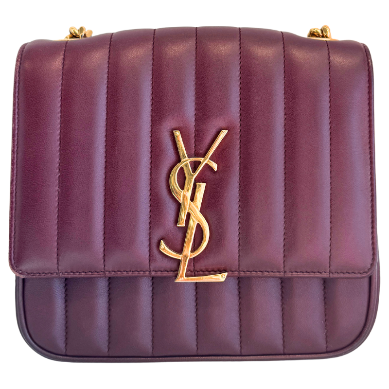 Saint Laurent Matelasse Monogram Small Vicky Chain Bag
