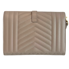Saint Laurent Grain De Poudre Triquilt Monogram Envelope Wristlet Clutch