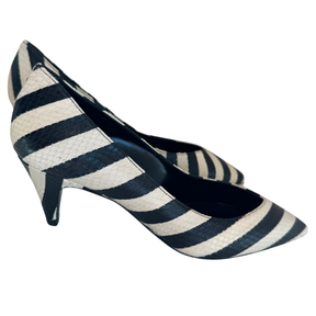 Saint Laurent Snakeskin Striped Charlotte Heels