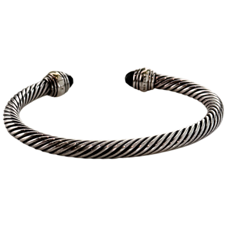 David Yurman Classic Onyx Cable Cuff Bracelet