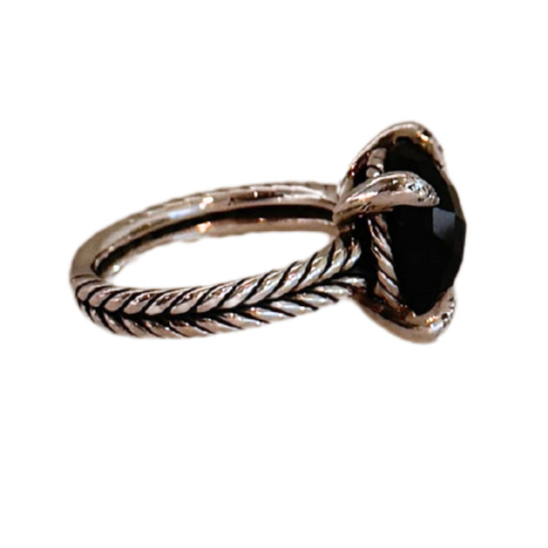 David Yurman Onyx & Diamond Chatelaine Cable Ring
