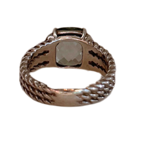 David Yurman Prasiolite & Diamond Petite Wheaton Cable Ring
