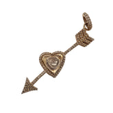 Evergreen Collections Pave Diamond Gold Heart & Arrow Pendant