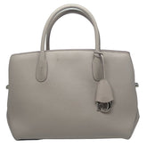 Christian Dior Open Bar Large Tote, Grey Leather Exterior, Silver Tone Hardware, Rolled Handles, Leather Lining, Three Interior Pockets, Open Top, Condition: Fair