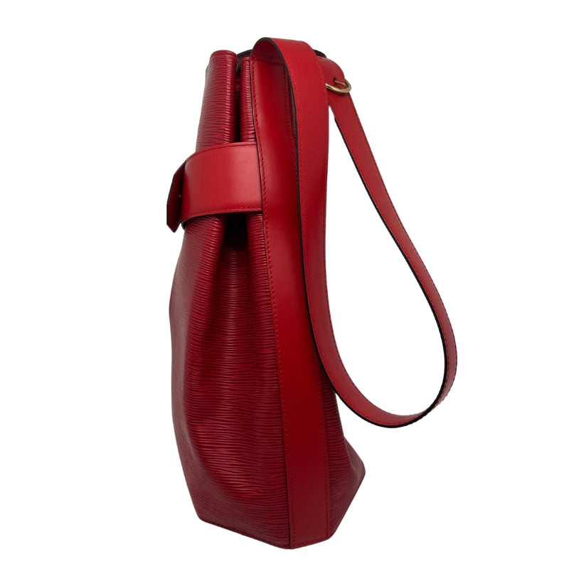 Louis Vuitton Epi Sac D'Epaule 30, Red Epi Leather, Brass Hardware, Single Shoulder Strap, Alcantara Lining, Front Drawstring Closure, Condition: Excellent