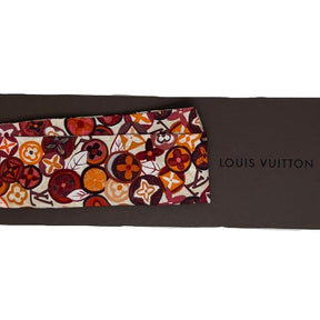 Louis Vuitton Silk Neck Scarf LV Monogram Pattern, Width: 2.5" Length: 46.5", Condition Excellent