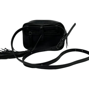 Saint Laurent Matelasse Lou Belt Bag in black leather with black tone hardware, single exterior pocket, single interior pocket and card slots, and adjustable waist strap. Excellent condition
