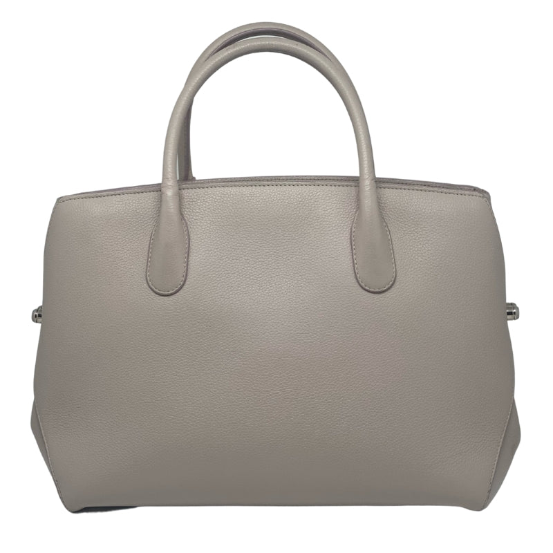 Christian Dior Open Bar Large Tote, Grey Leather Exterior, Silver Tone Hardware, Rolled Handles, Leather Lining, Three Interior Pockets, Open Top, Condition: Fair