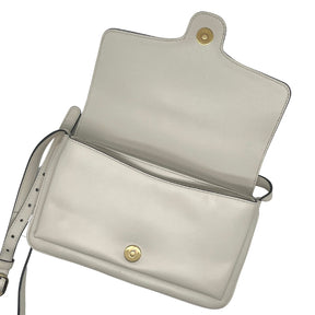 Gucci Small Arli Flap Bag, Neutral Calfskin Exterior, Gold-Tone Hardware, GG Logo, Single Adjustable Shoulder Strap, Jacquard Lining, Single Interior Pocket, Snap Closure at Front