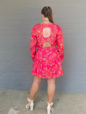 Women's Pink Floral Dress