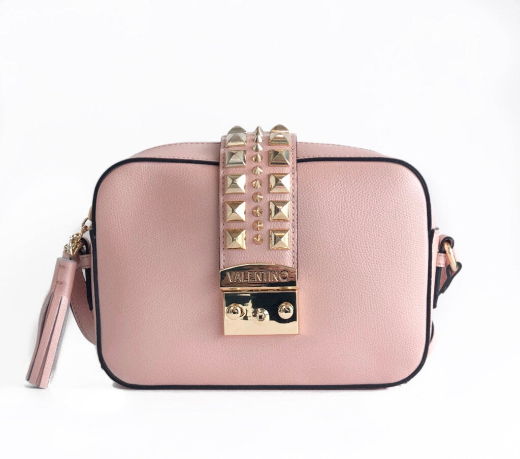 Valentino Lila Palmellato Rockstud Camera Bag