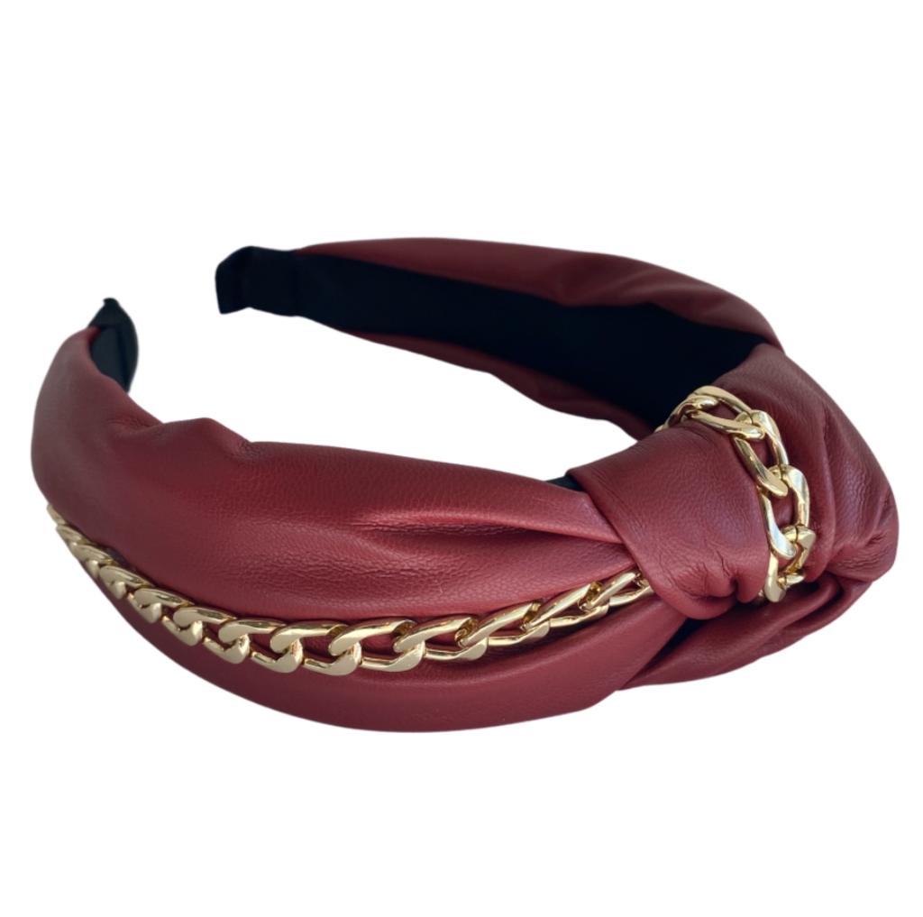 Chain-link Leather Headband