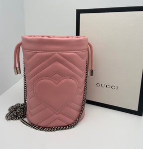 Gucci Marmont Matelass Pink Bucket Bag