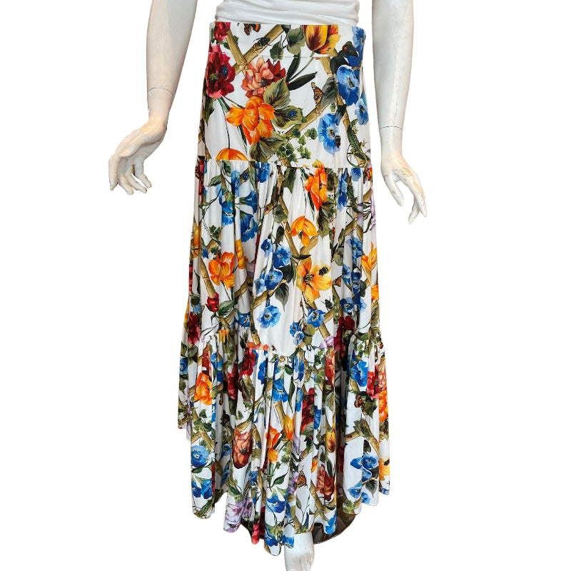 Dolce and Gabbana Floral Maxi Skirt, Size 46, Three Tier Skirt, Maxi Length, Floral Print, Condition: Excellent