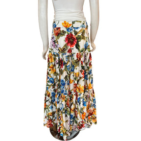 Dolce and Gabbana Floral Maxi Skirt, Size 46, Three Tier Skirt, Maxi Length, Floral Print, Condition: Excellent