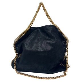 Stella McCartney Falabella Shoulder Bag, Black Vegan Leather, Gold-Tone Hardware, Chain Details, Logo Jacquard Lining, Single Interior Pocket, Snap Closure at Top, Box and Dust Bag Included, Condition: Excellent
