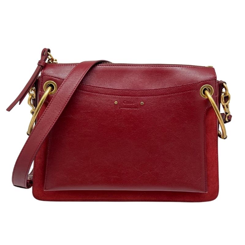 Chloe Medium Roy Bag, Merlot-Toned Leather, Gold-Tone Hardware, Suede Trim, Single Shoulder Strap, Single Exterior Pocket, Canvas Lining, Single Interior Pocket, Zip Closures at the Top, condition good with minor scratching