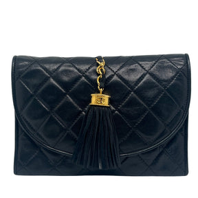 Chanel Vintage Quilted Flap Tassel Clutch