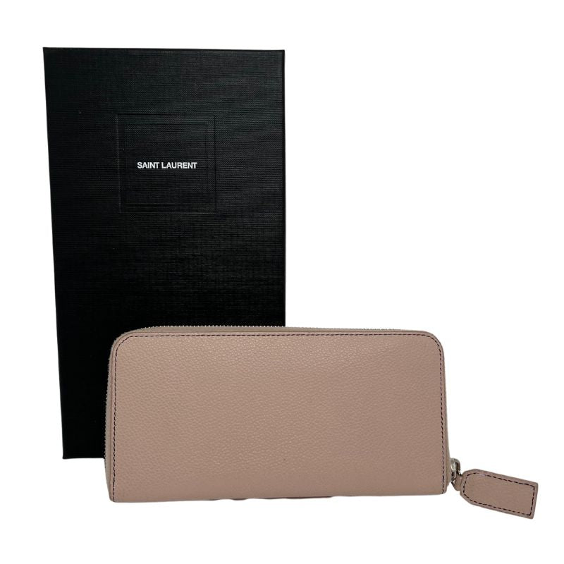 Saint Laurent Leather Continental Wallet in Blush Pink Leather with silver tone hardware. Great condition with box and dustbag