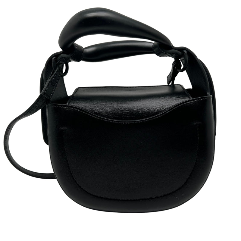 Back View: Black Leather, Black-Tone Hardware, and Adjustable and Removable Shoulder Strap. 