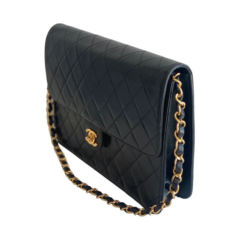 Chanel Single Full Flap Bag Lambskin Leather – l'Étoile de Saint