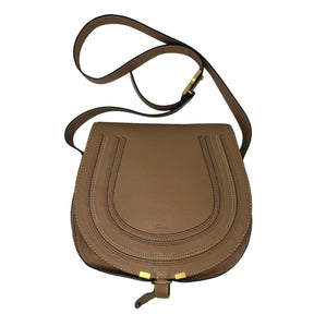 Chloe Marcie Brown Leather Crossbody, Brown Leather Exterior, Gold-Tone Hardware, Front Flap Closure, Adjustable Crossbody Strap, Canvas Lining, Single Interior Pocket, Condition: Excellent