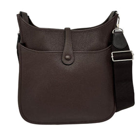 Hermes Clemence Evelyne III 29, Brown Étain Clemence Leather Exterior, Palladium-Plated Hardware, Single Adjustable Shoulder Strap, Single Exterior Pocket, Suede Lining, Snap Closure at Back, condition excellent