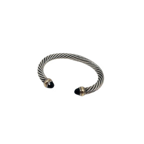 David Yurman Cable Classic Collection Bracelet, Black Onyx, Sterling Silver, 14K Yellow Gold, Condition: Excellent