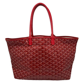 Goyard Red St. Louis Tote MM, Coated Canvas Exterior, Dual Shoulder Straps, Open Top, Canvas Lining, Pouch Included, Condition: Excellent