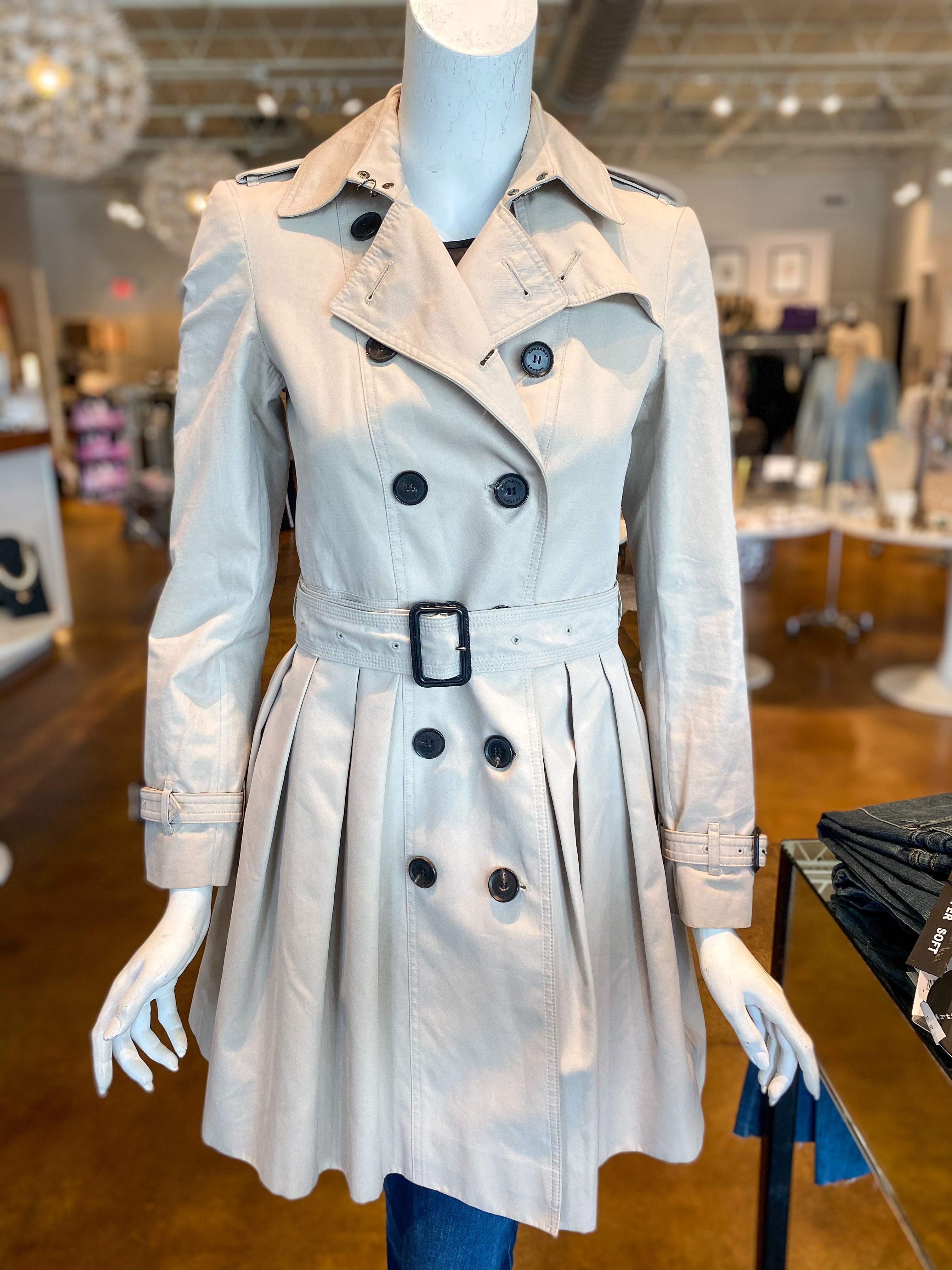 Burberry trench deals coat silver