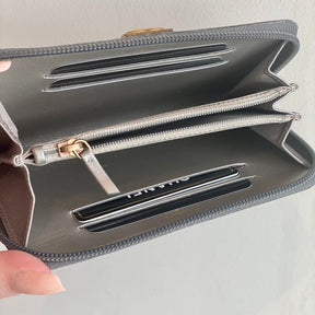 Chanel Crackled Calfskin Compact Zip Boy Wallet
