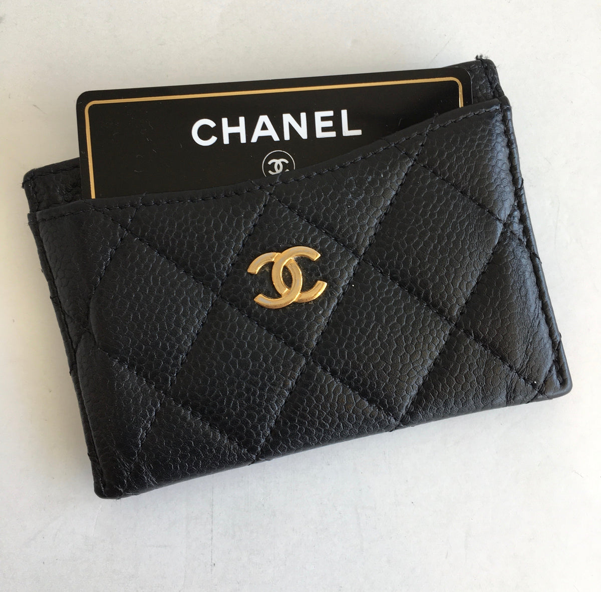 Chanel Caviar Black Quilted Classic Card Holder