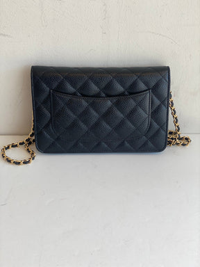 Chanel Caviar Quilted Wallet On Chain Back Single Back Pocket
