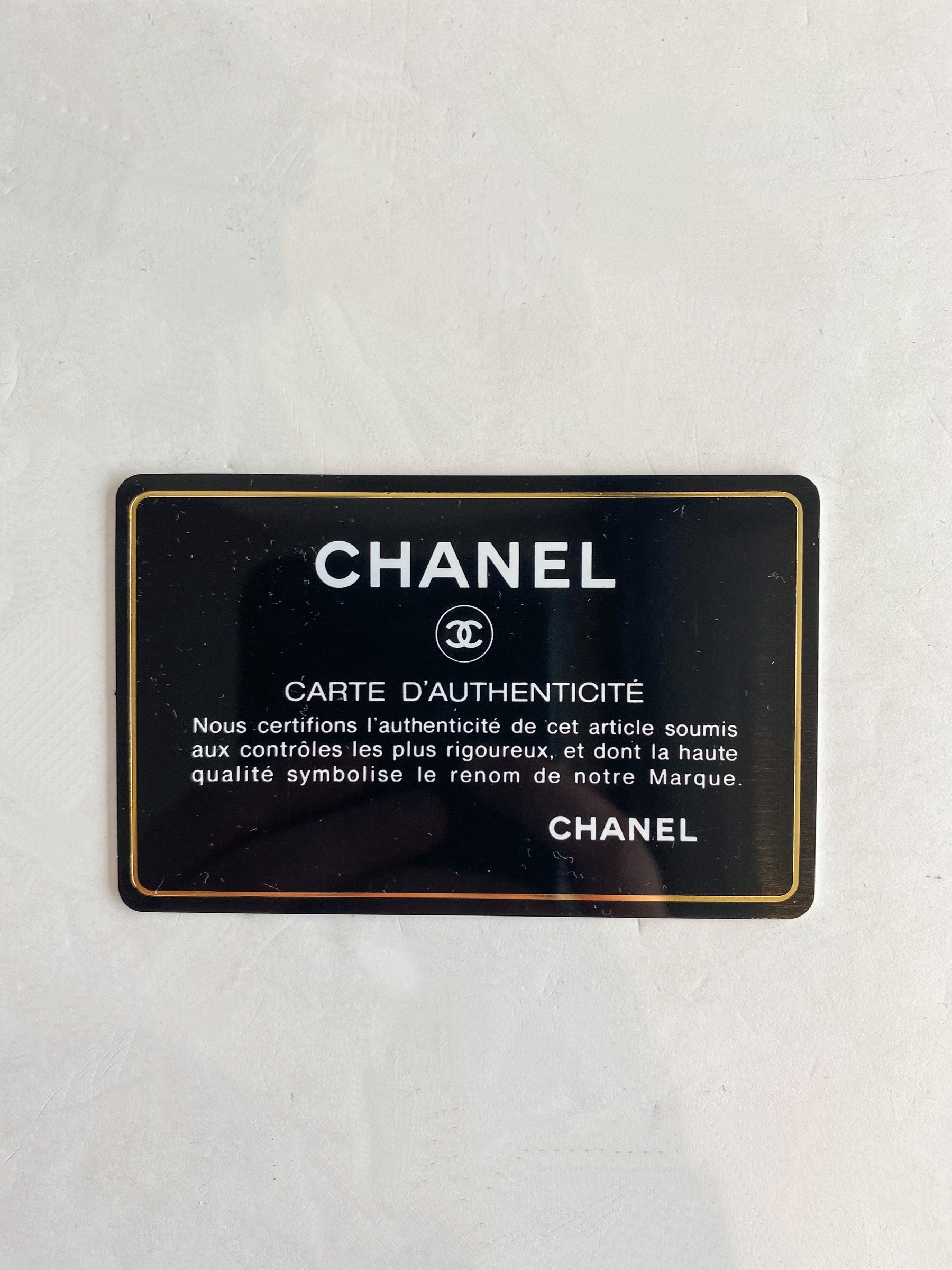 Chanel Gabrielle Bucket Bag Black Leather Authentication Card