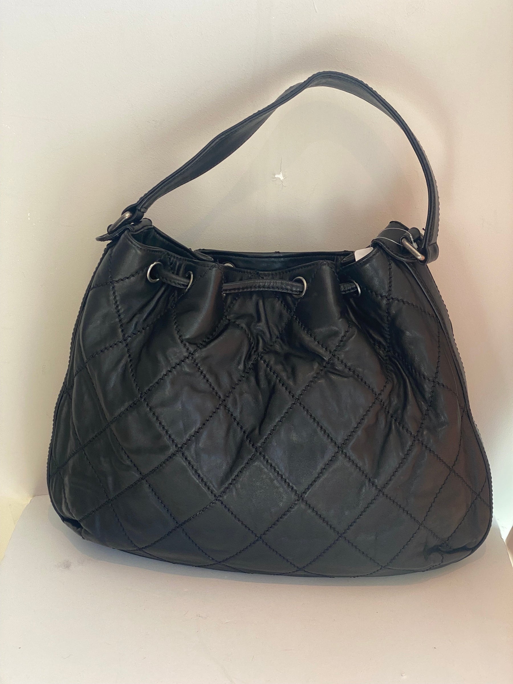 Chanel Quilted Drawstring Bucket Tote