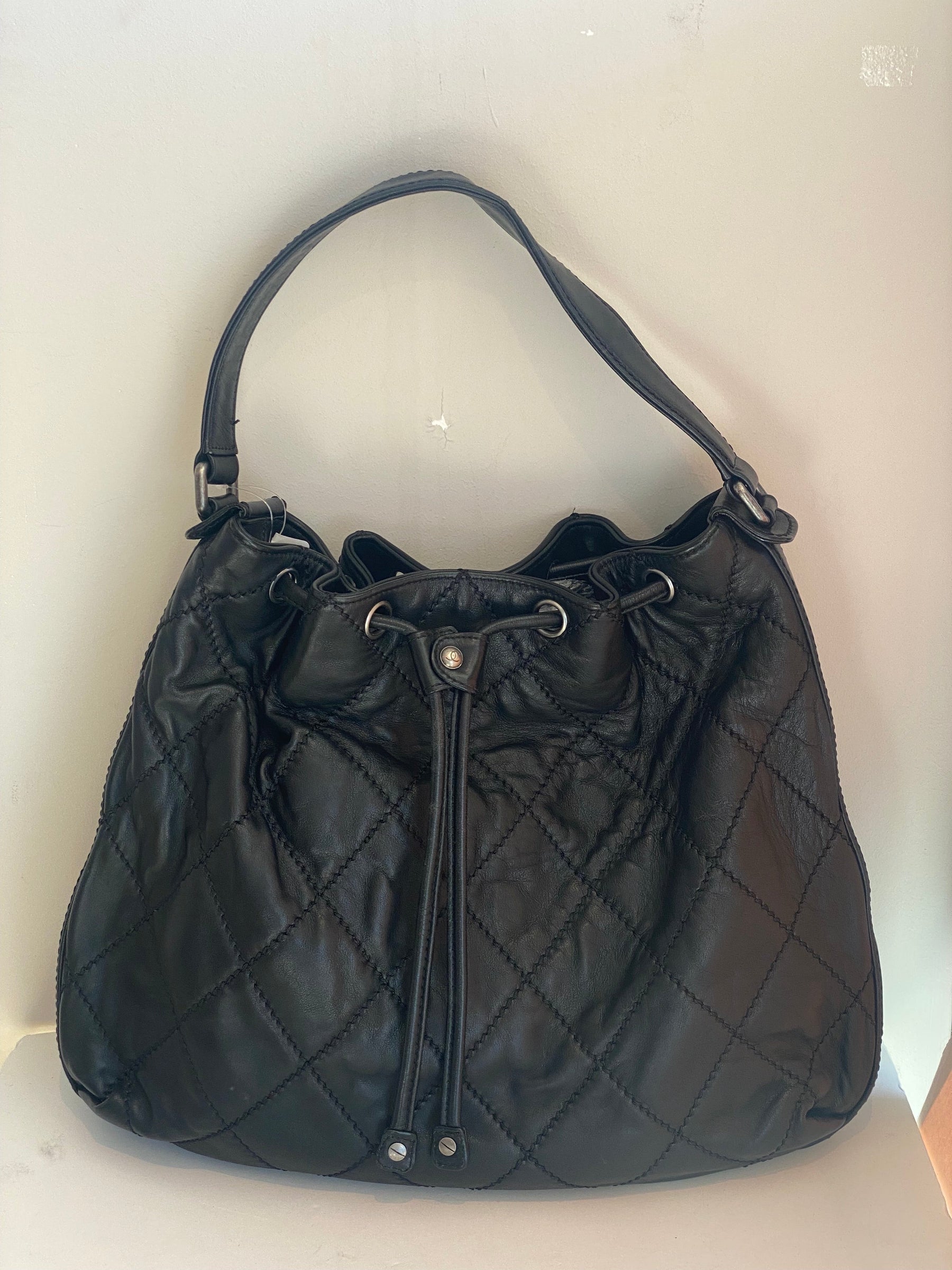 Chanel Quilted Drawstring Bucket Tote