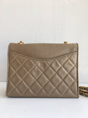 Chanel Matelassé Quilted Lambskin Leather Shoulder Bag Back