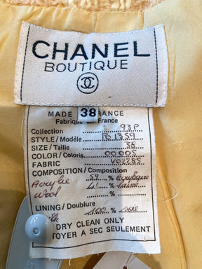 Chanel Tweed Yellow Blazer Boutique Label