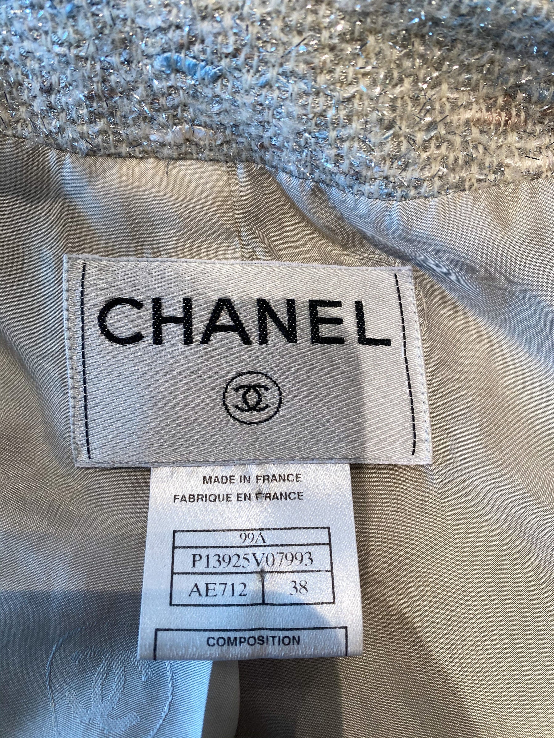 Chanel Tweed Evening Jacket Silver Label