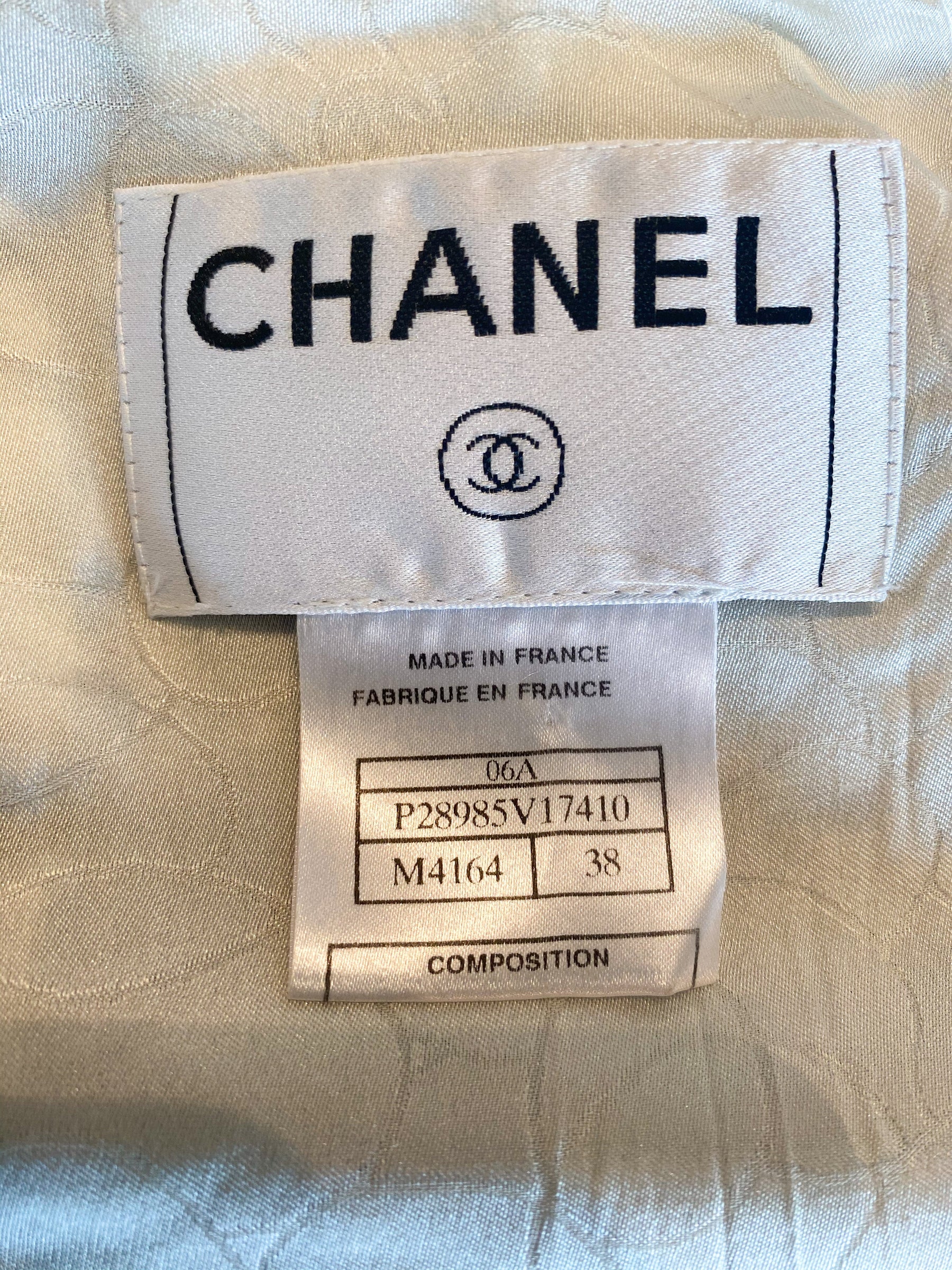 Chanel Tweed Plaid Suit Jacket Blazer Label