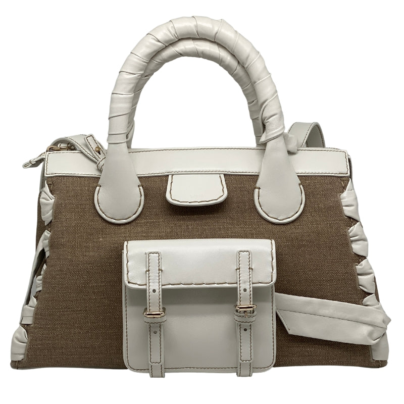 Chloe Edith Medium Linen And Leather Tote